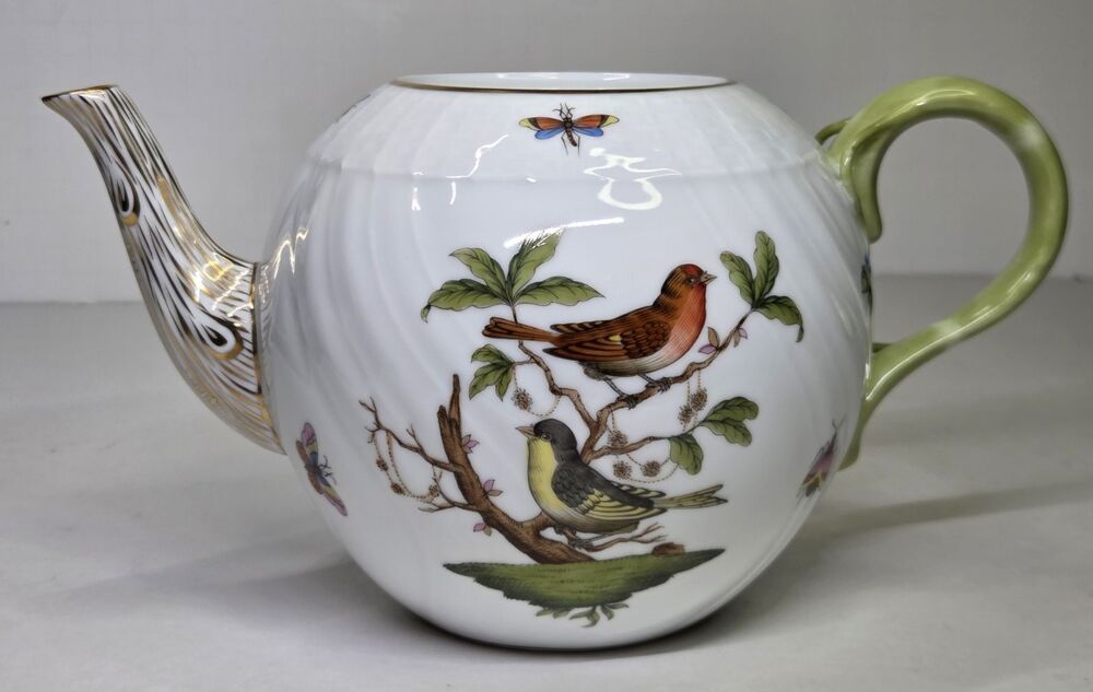 Herend Rothschild Bird Teapot Only Porcelain No Lid RO Hand Painted Hungary